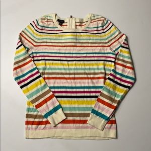 Talbots Rainbow Cashmere Blend Zip Back Sweater